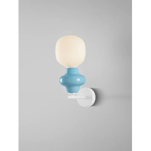Kinkiet ceramiczny ze szklanym kloszem Polly opal / niebieski