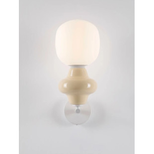 Kinkiet ceramiczny ze szklanym kloszem Polly opal / żółty
