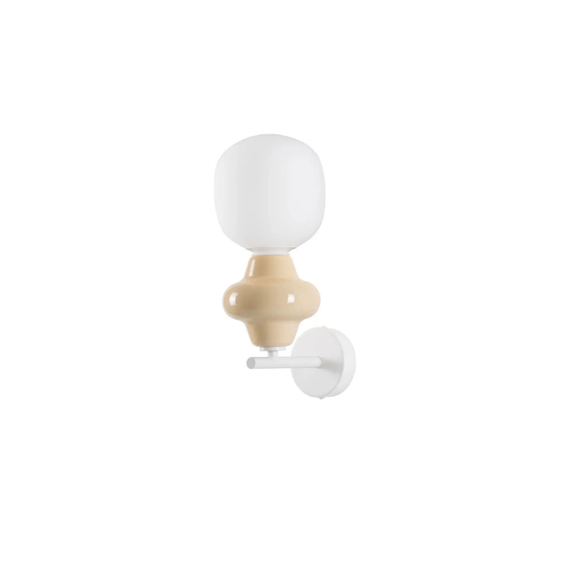 Kinkiet ceramiczny ze szklanym kloszem Polly opal / żółty