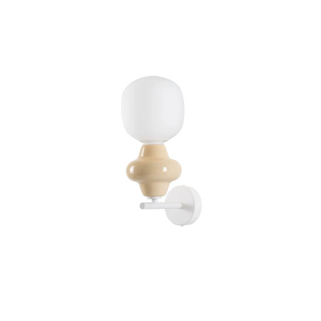 Kinkiet ceramiczny ze szklanym kloszem Polly opal / żółty