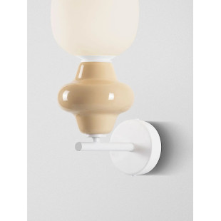 Kinkiet ceramiczny ze szklanym kloszem Polly opal / żółty