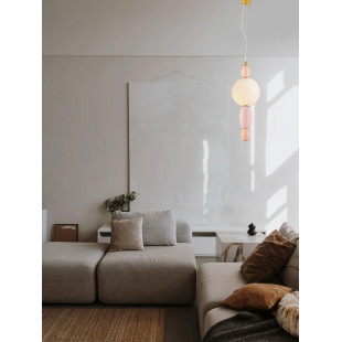 Lampa wisząca ceramiczna ze szklaną kulą Susi LED 3000K 20cm opal / multikolor