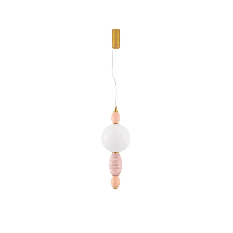Lampa wisząca ceramiczna ze szklaną kulą Susi LED 3000K 20cm opal / multikolor