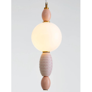 Lampa wisząca ceramiczna ze szklaną kulą Susi LED 3000K 20cm opal / multikolor