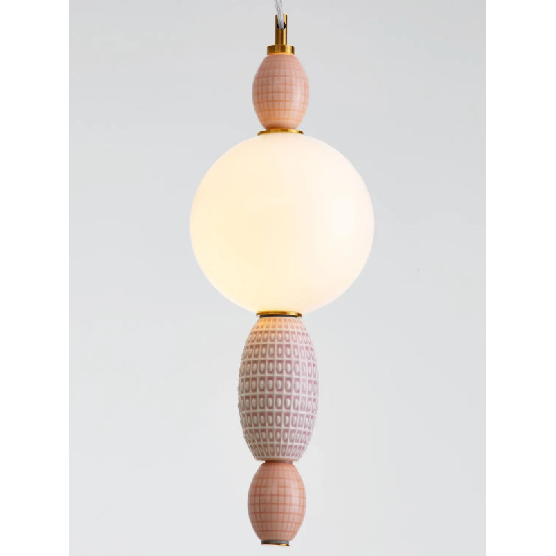 Lampa wisząca ceramiczna ze szklaną kulą Susi LED 3000K 20cm opal / multikolor