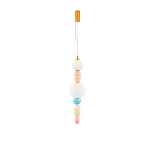 Lampa wisząca ceramiczna ze szklaną kulą Susi II LED 3000K 20cm opal / multikolor