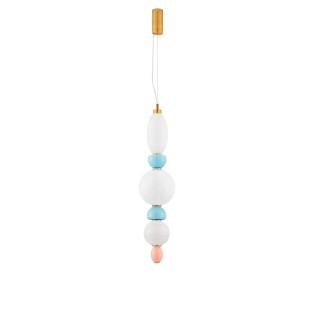 Lampa wisząca ceramiczna ze szklaną kulą Susi III LED 3000K 20cm opal / multikolor
