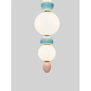 Lampa wisząca ceramiczna ze szklaną kulą Susi III LED 3000K 20cm opal / multikolor
