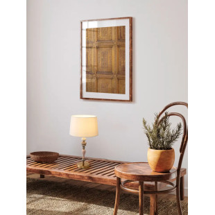 Lampa stołowa ceramiczna z abażurem Mino beż / multikolor