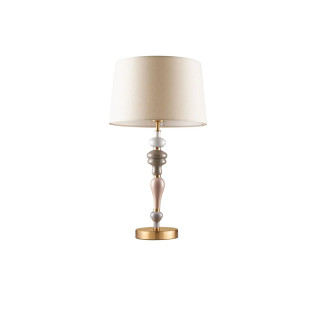 Lampa stołowa ceramiczna z abażurem Mino beż / multikolor