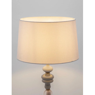 Lampa stołowa ceramiczna z abażurem Mino beż / multikolor