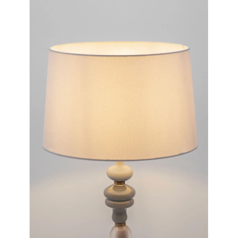 Lampa stołowa ceramiczna z abażurem Mino beż / multikolor