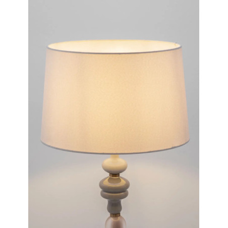 Lampa stołowa ceramiczna z abażurem Mino beż / multikolor
