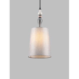 Lampa wisząca z abażurem i ceramiką Mino 22cm szary / multikolor