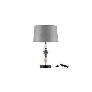 Lampa stołowa ceramiczna z abażurem Mino szary / multikolor
