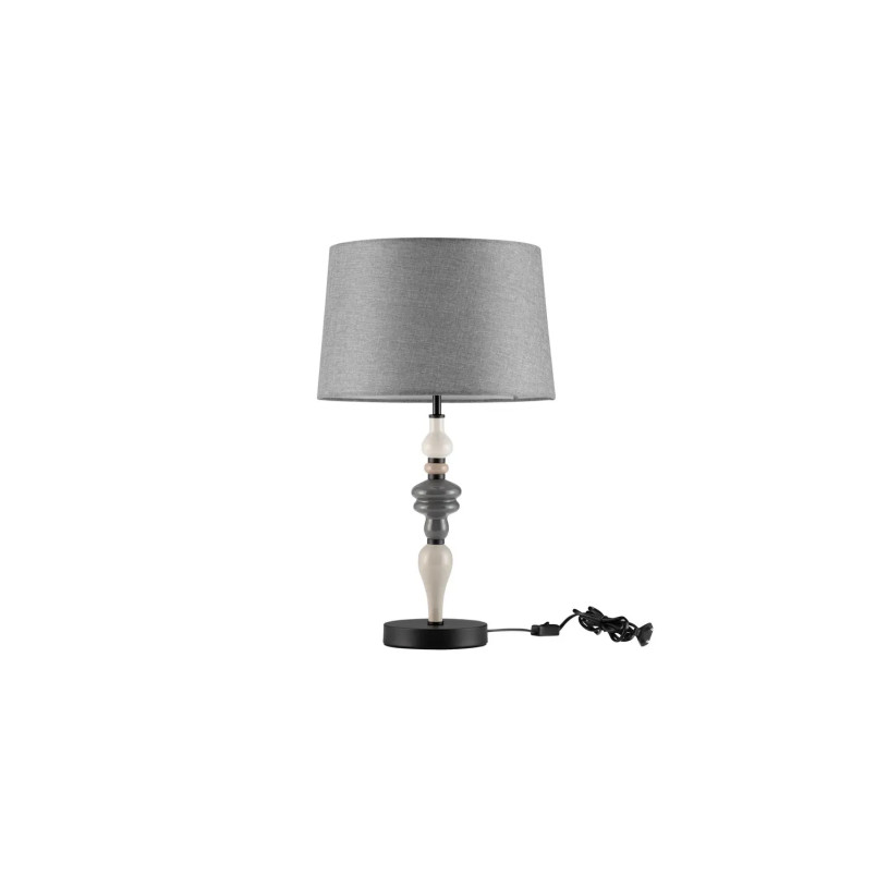 Lampa stołowa ceramiczna z abażurem Mino szary / multikolor