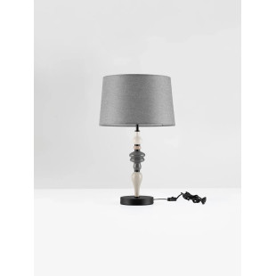 Lampa stołowa ceramiczna z abażurem Mino szary / multikolor