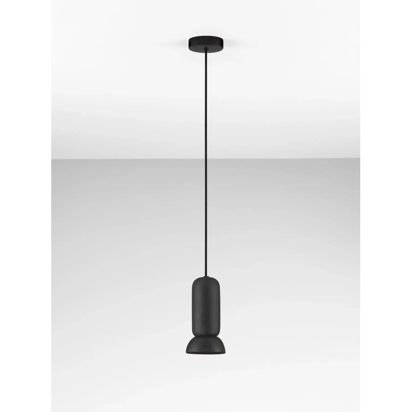Lampa wisząca ceramiczna Arlo 11cm czarna