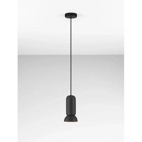 Lampa wisząca ceramiczna Arlo 11cm czarna