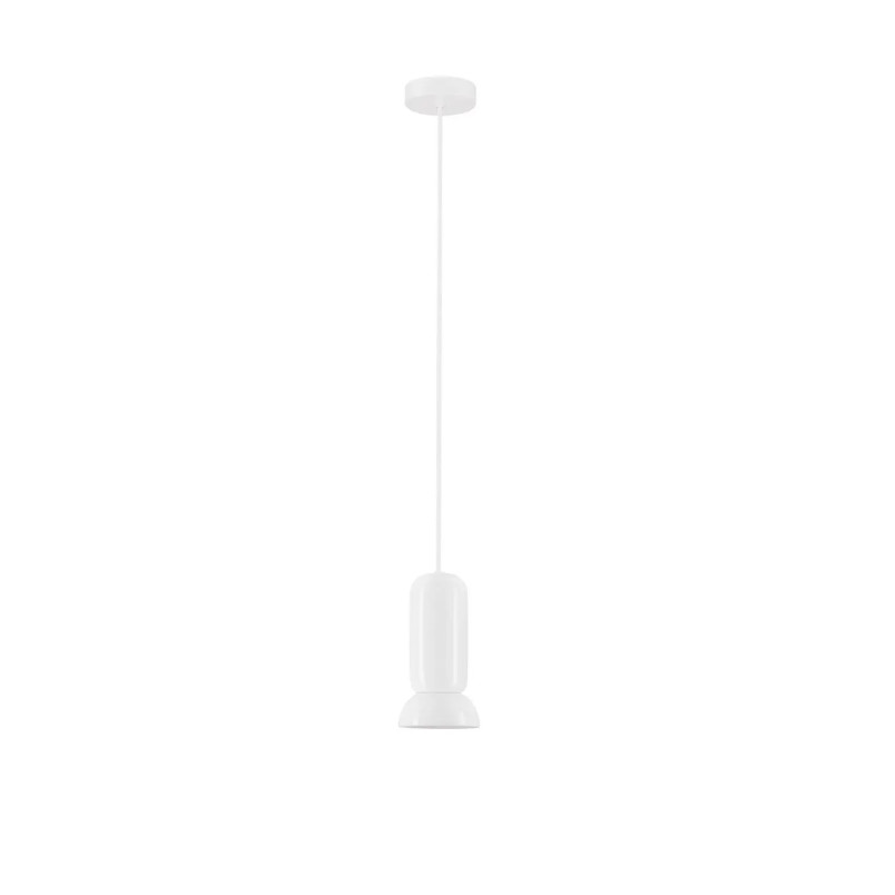 Lampa wisząca ceramiczna Arlo 11cm biały połysk