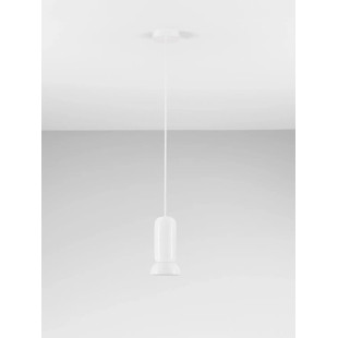 Lampa wisząca ceramiczna Arlo 11cm biały połysk