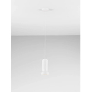 Lampa wisząca ceramiczna Arlo 11cm biały połysk