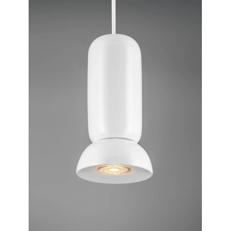 Lampa wisząca ceramiczna Arlo 11cm biały połysk