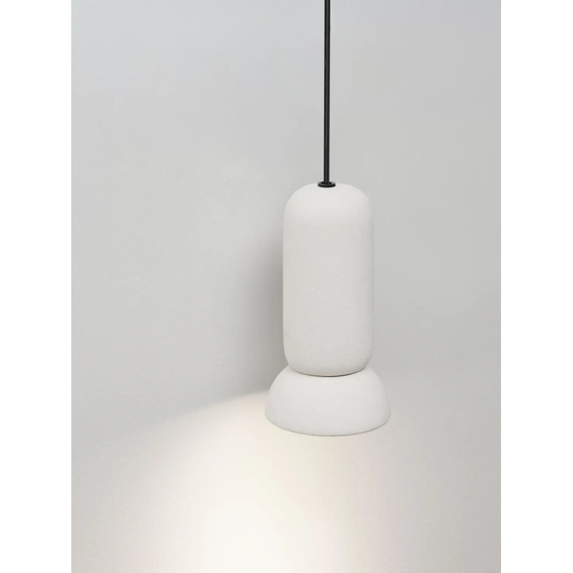 Lampa wisząca ceramiczna Arlo 11cm kamienny biały