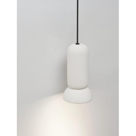 Lampa wisząca ceramiczna Arlo 11cm kamienny biały