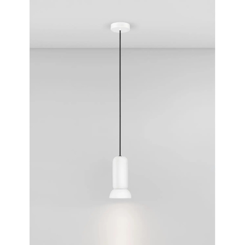 Lampa wisząca ceramiczna Arlo 11cm kamienny biały