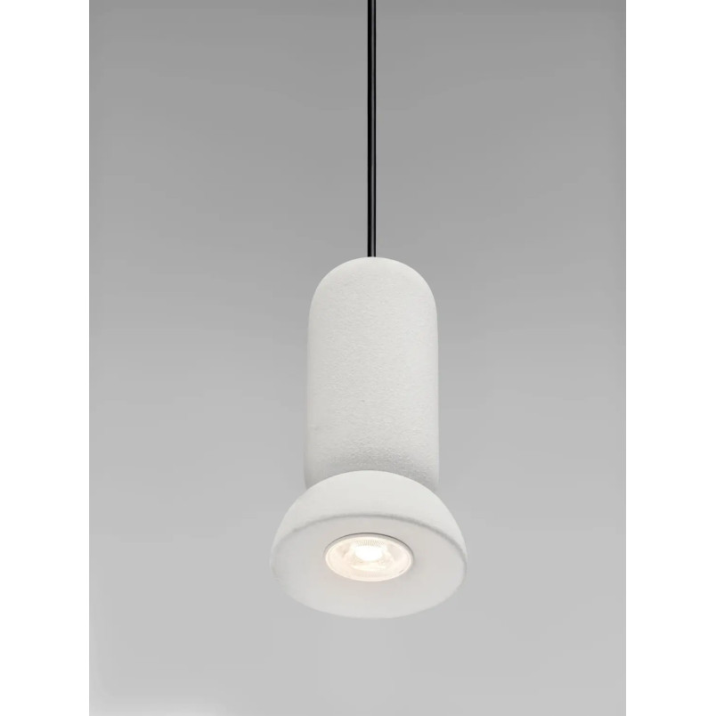 Lampa wisząca ceramiczna Arlo 11cm kamienny biały