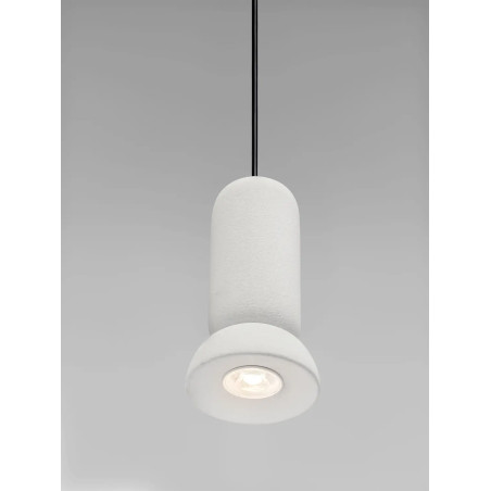 Lampa wisząca ceramiczna Arlo 11cm kamienny biały