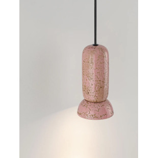 Lampa wisząca ceramiczna Arlo 11cm różowy połysk