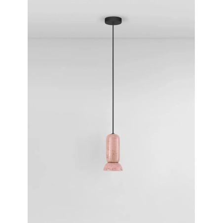 Lampa wisząca ceramiczna Arlo 11cm różowy połysk