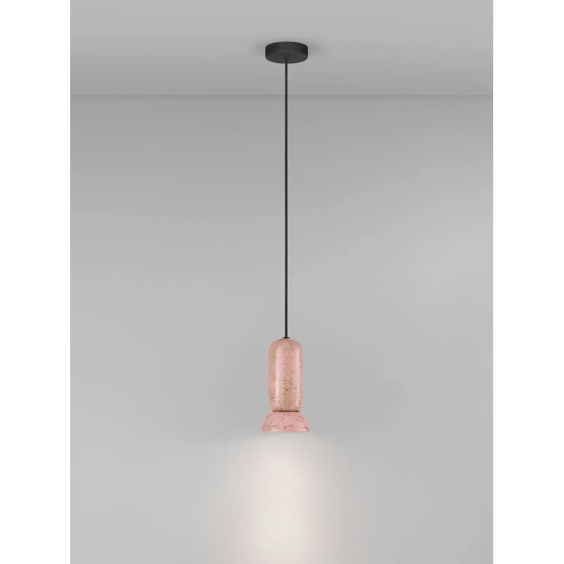 Lampa wisząca ceramiczna Arlo 11cm różowy połysk