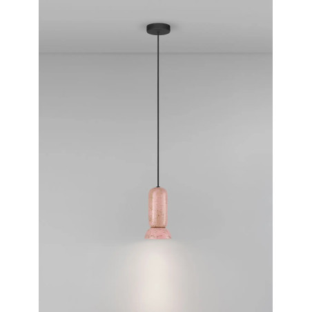Lampa wisząca ceramiczna Arlo 11cm różowy połysk