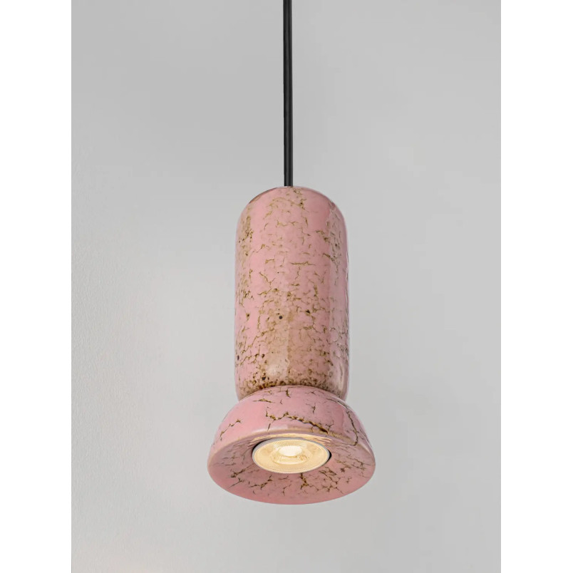 Lampa wisząca ceramiczna Arlo 11cm różowy połysk