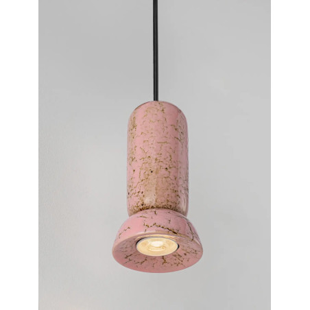 Lampa wisząca ceramiczna Arlo 11cm różowy połysk
