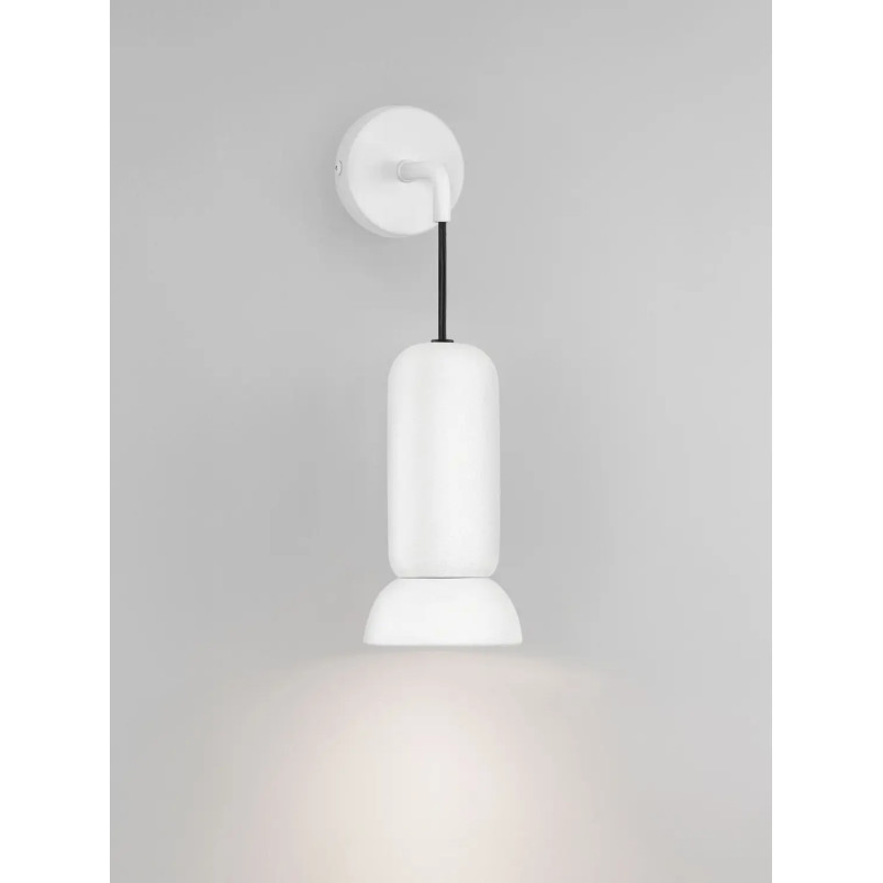 Kinkiet wiszący ceramiczny Arlo kamienny biały
