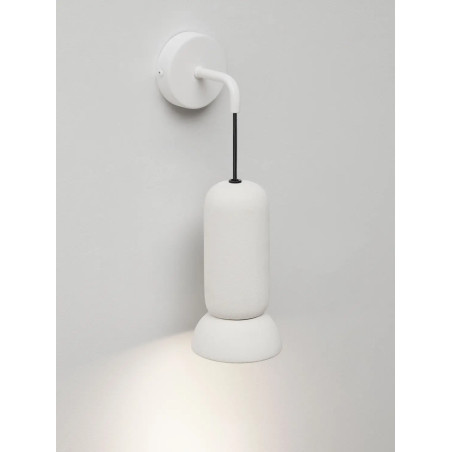 Kinkiet wiszący ceramiczny Arlo kamienny biały