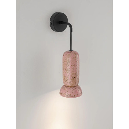 Kinkiet wiszący ceramiczny Arlo różowy połysk