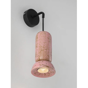 Kinkiet wiszący ceramiczny Arlo różowy połysk
