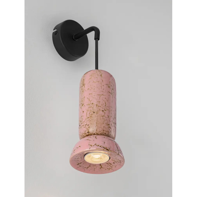 Kinkiet wiszący ceramiczny Arlo różowy połysk