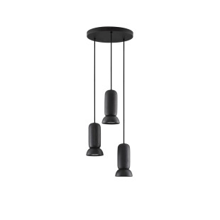 Lampa wisząca ceramiczna 3 punktowa Arlo 33cm czarna