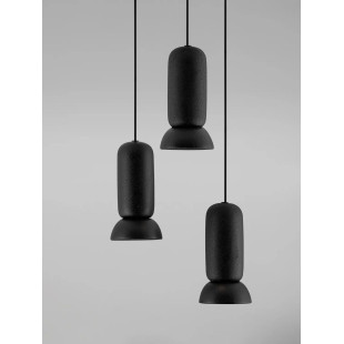 Lampa wisząca ceramiczna 3 punktowa Arlo 33cm czarna