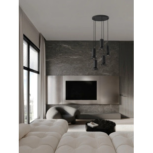 Lampa wisząca ceramiczna 5 punktowa Arlo 41cm czarna