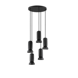 Lampa wisząca ceramiczna 5 punktowa Arlo 41cm czarna