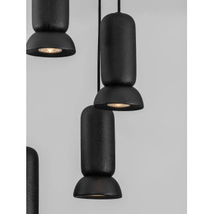 Lampa wisząca ceramiczna 5 punktowa Arlo 41cm czarna