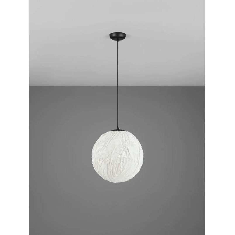 Lampa wisząca japandi w kształcie kuli Sabi Art-Made 40cm len / pulpa papierowa