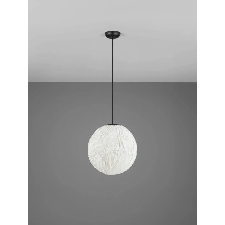 Lampa wisząca japandi w kształcie kuli Sabi Art-Made 40cm len / pulpa papierowa